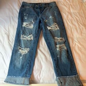 Boyfriend ripped jeans